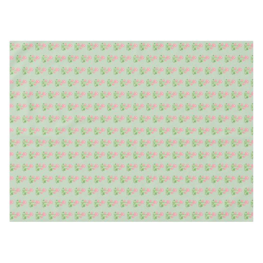 Mooie roze bloemen op lichtgroene tablet tafelkleed (Voorkant (Horizontaal))