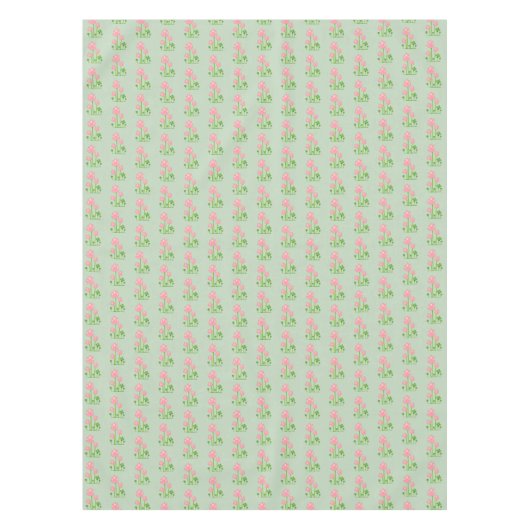 Mooie roze bloemen op lichtgroene tablet tafelkleed (Voorkant)