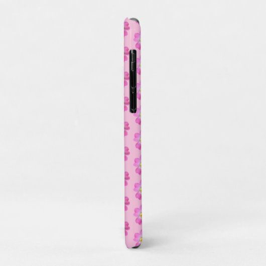 Mooie roze bloemen op lichtroze Case-Mate iPhone case (Achterkant/links)