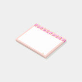 Mooie Roze Bloemen op Roze en Wit Post-it® Notes (Schuin)