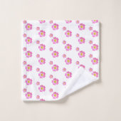 Mooie roze bloemen op wit bad handdoek (Wasdoekje)