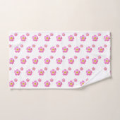 Mooie roze bloemen op wit bad handdoek (Handdoek)