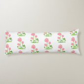 Mooie Roze Bloemen op Witte Lichaamskussen (Achterkant)