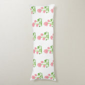 Mooie Roze Bloemen op Witte Lichaamskussen (Voorkant Verticaal)