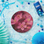 Mooie roze bloemen papieren bordje (Feest)