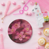 Mooie roze bloemen papieren bordje (Feest)