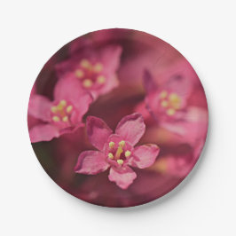 Mooie roze bloemen papieren bordje