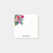 Mooie Roze Bloemen Persoonlijke Uw Naam  Post-it® Notes (Voorkant)