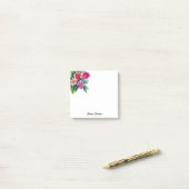 Mooie Roze Bloemen Persoonlijke Uw Naam  Post-it® Notes (Op bureau)
