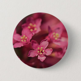 Mooie roze bloemen ronde button 5,7 cm