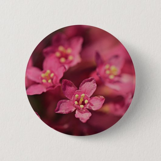 Mooie roze bloemen ronde button 5,7 cm (Voorkant)