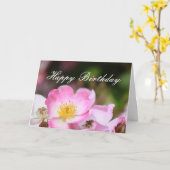 mooie roze bloemen roos blij met verjaardag kaart (Gele Bloem)