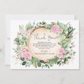 Mooie Roze Bloemen Rozen Tuin Baby Shower Bedankkaart (Voorkant)