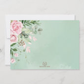 Mooie Roze Bloemen Rozen Tuin Baby Shower Bedankkaart (Achterkant)