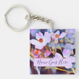 Mooie roze bloemen sleutelhanger