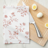 Mooie Roze Bloemen Theedoek (Quarter Fold)