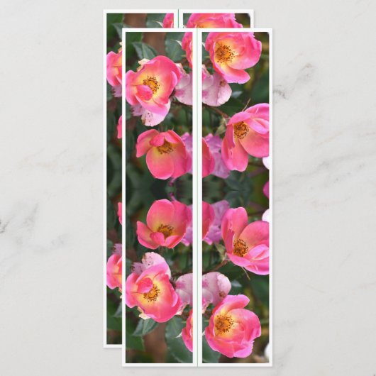 Mooie roze bloemen twee Bladwijzer (Voorkant / Achterkant)