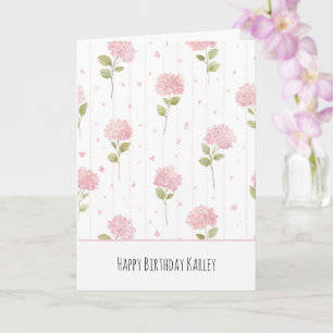 Mooie Roze Bloemen Verjaardag Kaart