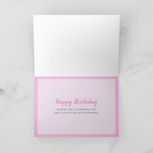 Mooie Roze Bloemen Verjaardagskaart Kaart (Binnen)