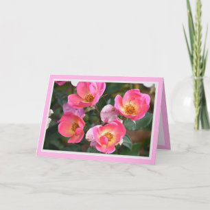 Mooie Roze Bloemen Verjaardagskaart Kaart