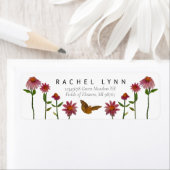 Mooie roze bloemen vlinder etiket (Insitu)