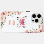 Mooie roze bloemen vlinder meisjesnaam Case-Mate iPhone case (Achterkant (horizontaal))