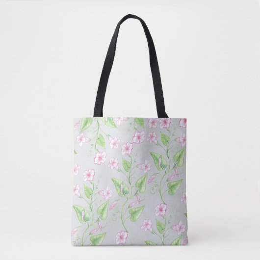 Mooie roze bloemen Waterverf patroon | Tote Bag (Voorkant)