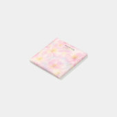 Mooie Roze Bloemen Weiland Aangepaste Naam Vrouwel Post-it® Notes (Schuin)