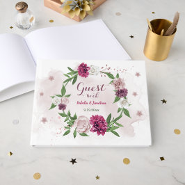 mooie roze bloemen woedend met bruine bloemen gastenboek