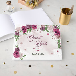mooie roze bloemen woedend met bruine bloemen gastenboek