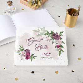 mooie roze bloemen woedend met bruine bloemen gastenboek