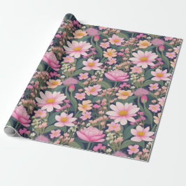 Mooie roze bloemen Wrapping Papier
