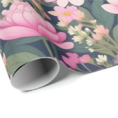 Mooie roze bloemen Wrapping Papier (Rol Hoek)