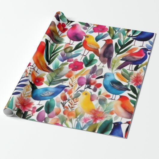 Mooie roze bloemen Wrapping Papier (Uitgerold)