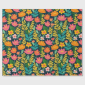 Mooie roze bloemen Wrapping Papier (Vlak)