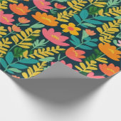 Mooie roze bloemen Wrapping Papier (Hoek)