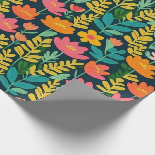 Mooie roze bloemen Wrapping Papier (Hoek)