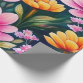 Mooie roze bloemen Wrapping Papier (Hoek)