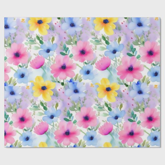 Mooie roze bloemen Wrapping Papier (Vlak)