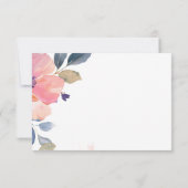 Mooie roze bloemenbloem Waterverf bruiloft RSVP Kaartje (Achterkant)