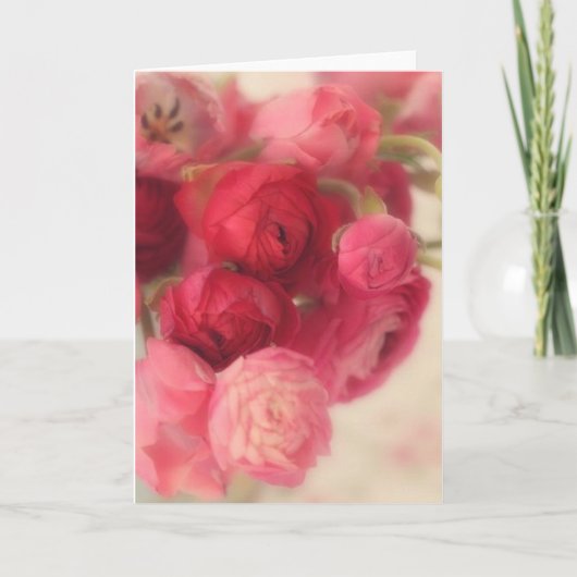Mooie roze bloemenbriefkaarten kaart (Voorkant)