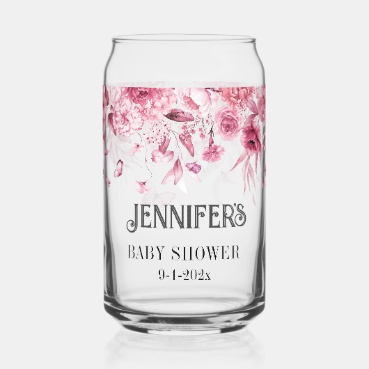 Mooie Roze Bloemendruppel Speciale Moeder-in-Spé & Blikvorm Glas (Voorkant)