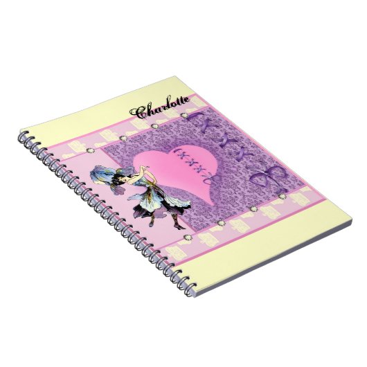 Mooie Roze Bloemenelfe Accessoires - voeg naam toe Notitieboek (Rechterzijde)