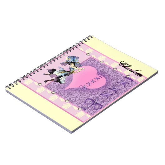Mooie Roze Bloemenelfe Accessoires - voeg naam toe Notitieboek (Linkerzijde)