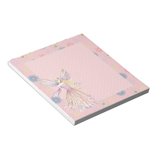 Mooie Roze Bloemenfee Notitieblok (Schuin)