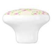 Mooie roze bloemenhandvatten keramische knop (Zijkant)