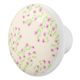 Mooie roze bloemenhandvatten keramische knop