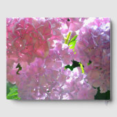 Mooie roze bloemenhortensia's gastenboek (Achterkant)