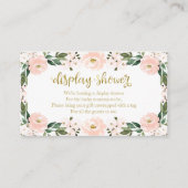 Mooie roze bloemenkleurige Baby showers display sh Informatiekaartje (Voorkant)