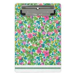 Mooie roze bloemenpatroon groenblijvende bladeren  mini klembord
